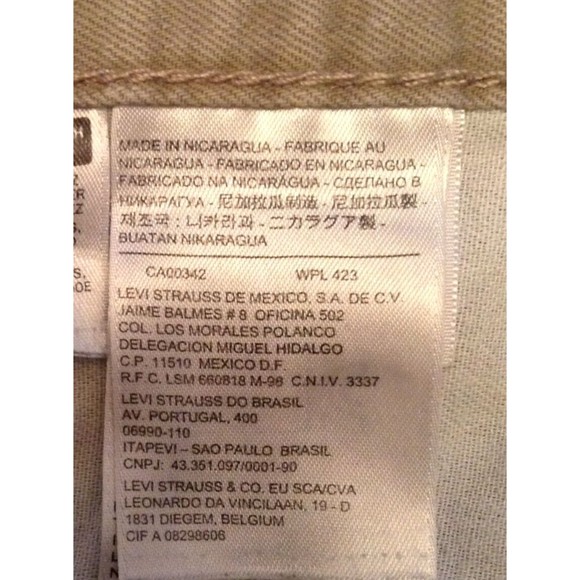 Levis 505 Jeans Mens Size 38x32 Khaki Straight Leg Relaxed Cotton Denim Pants - Picture 8 of 9